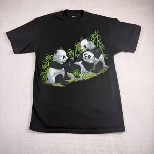 Vintage 1991 Harlequin N.G. Panda Bear T-Shirt Black Mens Large Single Stitch